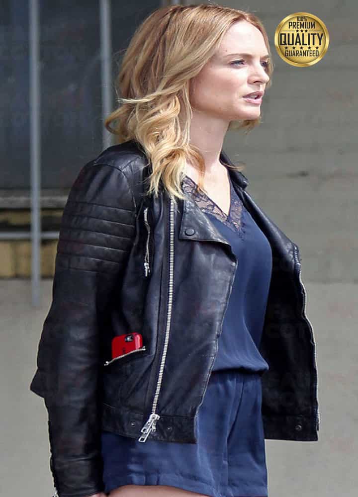 HEATHER GRAHAM BIKER LEATHER JACKET 